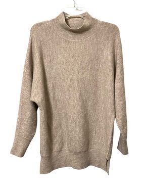 Magaschoni Oatmeal Mock Neck Long Sweater Size Large